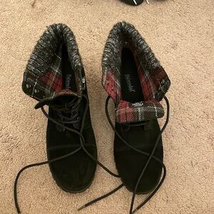 Black suede ankle boots